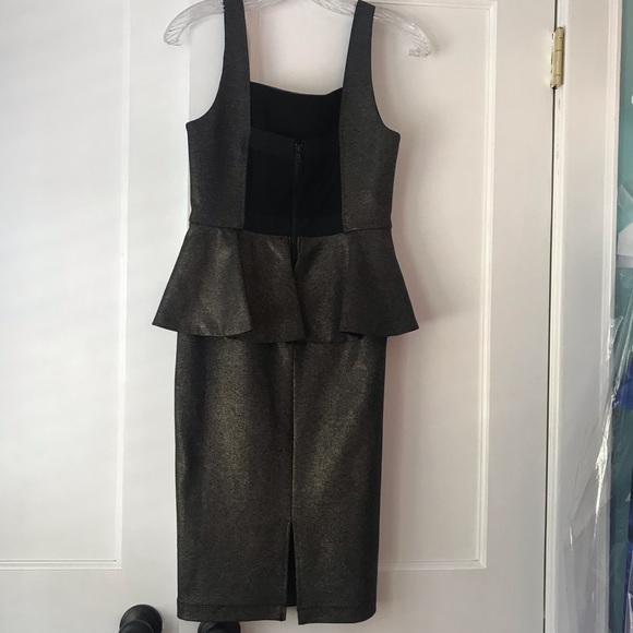 Alice + Olivia gold peplum dress - Picture 3 of 4